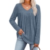 image:imageWIHOLL Long Sleeve Shirts for Women V Neck Lightweight Sweaters Casual Tunic Tops Outfits Fall Fashion Clothes 202608  Light Blue