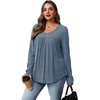 image:imageWIHOLL Long Sleeve Shirts for Women V Neck Lightweight Sweaters Casual Tunic Tops Outfits Fall Fashion Clothes 202608  Light Blue