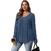 image:imageWIHOLL Long Sleeve Shirts for Women V Neck Lightweight Sweaters Casual Tunic Tops Outfits Fall Fashion Clothes 202609  Blue