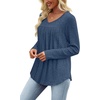 image:imageWIHOLL Long Sleeve Shirts for Women V Neck Lightweight Sweaters Casual Tunic Tops Outfits Fall Fashion Clothes 202609  Blue