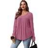 image:imageWIHOLL Long Sleeve Shirts for Women V Neck Lightweight Sweaters Casual Tunic Tops Outfits Fall Fashion Clothes 202609  Hot Pink