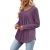 image:imageWIHOLL Long Sleeve Shirts for Women V Neck Lightweight Sweaters Casual Tunic Tops Outfits Fall Fashion Clothes 202609  Purple