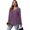 image:imageWIHOLL Long Sleeve Shirts for Women V Neck Lightweight Sweaters Casual Tunic Tops Outfits Fall Fashion Clothes 202609  Purple