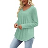 image:imageWIHOLL Long Sleeve Shirts for Women V Neck Lightweight Sweaters Casual Tunic Tops Outfits Fall Fashion Clothes 202609  Sage Green