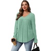 image:imageWIHOLL Long Sleeve Shirts for Women V Neck Lightweight Sweaters Casual Tunic Tops Outfits Fall Fashion Clothes 202609  Sage Green
