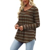 image:imageWIHOLL Long Sleeve Shirts for Women V Neck Lightweight Sweaters Casual Tunic Tops Outfits Fall Fashion Clothes 202611  Orange Stripes