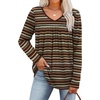 image:imageWIHOLL Long Sleeve Shirts for Women V Neck Lightweight Sweaters Casual Tunic Tops Outfits Fall Fashion Clothes 202611  Orange Stripes