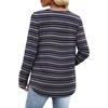 image:imageWIHOLL Long Sleeve Shirts for Women V Neck Lightweight Sweaters Casual Tunic Tops Outfits Fall Fashion Clothes 202612  Purple Blue Stripes