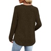image:imageWIHOLL Long Sleeve Shirts for Women V Neck Lightweight Sweaters Casual Tunic Tops Outfits Fall Fashion Clothes 202613  Dark Brown
