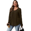 image:imageWIHOLL Long Sleeve Shirts for Women V Neck Lightweight Sweaters Casual Tunic Tops Outfits Fall Fashion Clothes 202613  Dark Brown