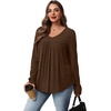image:imageWIHOLL Long Sleeve Shirts for Women V Neck Lightweight Sweaters Casual Tunic Tops Outfits Fall Fashion Clothes 202614  Mocha Brown