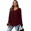 image:imageWIHOLL Long Sleeve Shirts for Women V Neck Lightweight Sweaters Casual Tunic Tops Outfits Fall Fashion Clothes 202615  Maroon