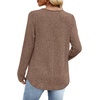 image:imageWIHOLL Long Sleeve Shirts for Women V Neck Lightweight Sweaters Casual Tunic Tops Outfits Fall Fashion Clothes 202616  Brown Black Plaid