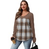 image:imageWIHOLL Long Sleeve Shirts for Women V Neck Lightweight Sweaters Casual Tunic Tops Outfits Fall Fashion Clothes 202616  Brown Black Plaid