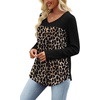 image:imageWIHOLL Long Sleeve Shirts for Women V Neck Lightweight Sweaters Casual Tunic Tops Outfits Fall Fashion Clothes 202617  Leopard Print