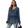 image:imageWIHOLL Long Sleeve Shirts for Women V Neck Lightweight Sweaters Casual Tunic Tops Outfits Fall Fashion Clothes 202618  Blue Ombre Print