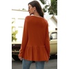 image:imageWIHOLL Long Sleeve Tops Shirts for Women Babydoll V Neck Buttons Ruffle Tunic Tops Blouses
