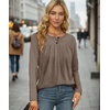 image:imageWIHOLL Long Sleeve Tunic Tops for Women Fashion T Shirts for Girls Curved Hem Coffee XL