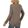 image:imageWIHOLL Long Sleeve Tunic Tops for Women Fashion T Shirts for Girls Curved Hem Coffee XL