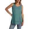 image:imageWIHOLL Loose Fit Tank Tops for Women Scoop Neck Summer Side Split Sleeveless Shirts 2026 FashionC0 Pine Green