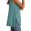 image:imageWIHOLL Loose Fit Tank Tops for Women Scoop Neck Summer Side Split Sleeveless Shirts 2026 FashionC0 Pine Green