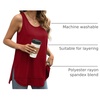 image:imageWIHOLL Loose Fit Tank Tops for Women Scoop Neck Summer Side Split Sleeveless Shirts 2026 FashionC0 Wine
