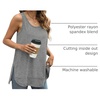 image:imageWIHOLL Loose Fit Tank Tops for Women Scoop Neck Summer Side Split Sleeveless Shirts 2026 FashionCgrey