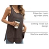 image:imageWIHOLL Loose Fit Tank Tops for Women Scoop Neck Summer Side Split Sleeveless Shirts 2026 FashionFbrown
