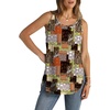 image:imageWIHOLL Loose Fit Tank Tops for Women Scoop Neck Summer Side Split Sleeveless Shirts 2026 FashionGbrown Print