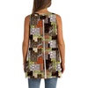image:imageWIHOLL Loose Fit Tank Tops for Women Scoop Neck Summer Side Split Sleeveless Shirts 2026 FashionGbrown Print