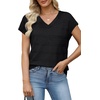 image:imageWIHOLL Short Sleeve Sweater for Women V Neck Trendy Summer Tops 2026 Spring Fashion Clothing Business Casual OutfitsBlack