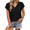 image:imageWIHOLL Short Sleeve Sweater for Women V Neck Trendy Summer Tops 2026 Spring Fashion Clothing Business Casual OutfitsBlack
