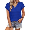 image:imageWIHOLL Short Sleeve Sweater for Women V Neck Trendy Summer Tops 2026 Spring Fashion Clothing Business Casual OutfitsBlue