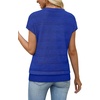 image:imageWIHOLL Short Sleeve Sweater for Women V Neck Trendy Summer Tops 2026 Spring Fashion Clothing Business Casual OutfitsBlue