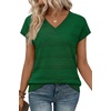 image:imageWIHOLL Short Sleeve Sweater for Women V Neck Trendy Summer Tops 2026 Spring Fashion Clothing Business Casual OutfitsGreen