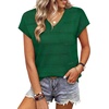 image:imageWIHOLL Short Sleeve Sweater for Women V Neck Trendy Summer Tops 2026 Spring Fashion Clothing Business Casual OutfitsGreen