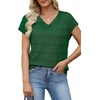 image:imageWIHOLL Short Sleeve Sweater for Women V Neck Trendy Summer Tops 2026 Spring Fashion Clothing Business Casual OutfitsGreen
