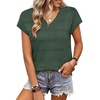 image:imageWIHOLL Short Sleeve Sweater for Women V Neck Trendy Summer Tops 2026 Spring Fashion Clothing Business Casual OutfitsGrey Green