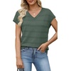 image:imageWIHOLL Short Sleeve Sweater for Women V Neck Trendy Summer Tops 2026 Spring Fashion Clothing Business Casual OutfitsGrey Green