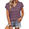 image:imageWIHOLL Short Sleeve Sweater for Women V Neck Trendy Summer Tops 2026 Spring Fashion Clothing Business Casual OutfitsGrey Purple