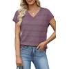 image:imageWIHOLL Short Sleeve Sweater for Women V Neck Trendy Summer Tops 2026 Spring Fashion Clothing Business Casual OutfitsGrey Purple