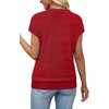image:imageWIHOLL Short Sleeve Sweater for Women V Neck Trendy Summer Tops 2026 Spring Fashion Clothing Business Casual OutfitsRed