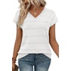 image:imageWIHOLL Short Sleeve Sweater for Women V Neck Trendy Summer Tops 2026 Spring Fashion Clothing Business Casual OutfitsWhite