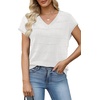 image:imageWIHOLL Short Sleeve Sweater for Women V Neck Trendy Summer Tops 2026 Spring Fashion Clothing Business Casual OutfitsWhite
