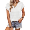 image:imageWIHOLL Short Sleeve Sweater for Women V Neck Trendy Summer Tops 2026 Spring Fashion Clothing Business Casual OutfitsWhite