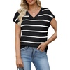 image:imageWIHOLL Short Sleeve Sweater for Women V Neck Trendy Summer Tops 2026 Spring Fashion Clothing Business Casual OutfitsZ  Black  White