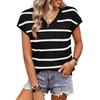 image:imageWIHOLL Short Sleeve Sweater for Women V Neck Trendy Summer Tops 2026 Spring Fashion Clothing Business Casual OutfitsZ  Black  White