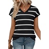image:imageWIHOLL Short Sleeve Sweater for Women V Neck Trendy Summer Tops 2026 Spring Fashion Clothing Business Casual OutfitsZ  Black  White