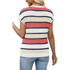 image:imageWIHOLL Short Sleeve Sweater for Women V Neck Trendy Summer Tops 2026 Spring Fashion Clothing Business Casual OutfitsZ  Multicolored Block