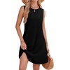 image:imageWIHOLL Summer Dresses for Women 2026 Loose Crew Neck Sleeveless Sundresses Casual Swimsuit Coverup with Pockets1black